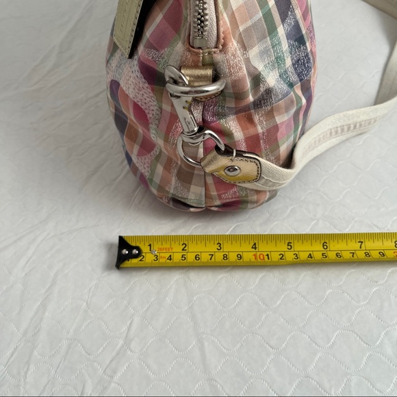 Coach Poppy Daisy pink multicolor madras signature C logo crossbody - Picture 10 of 14